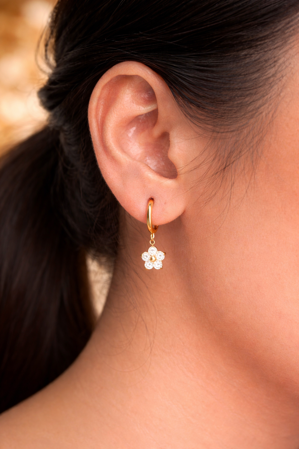 Flower charm hoop