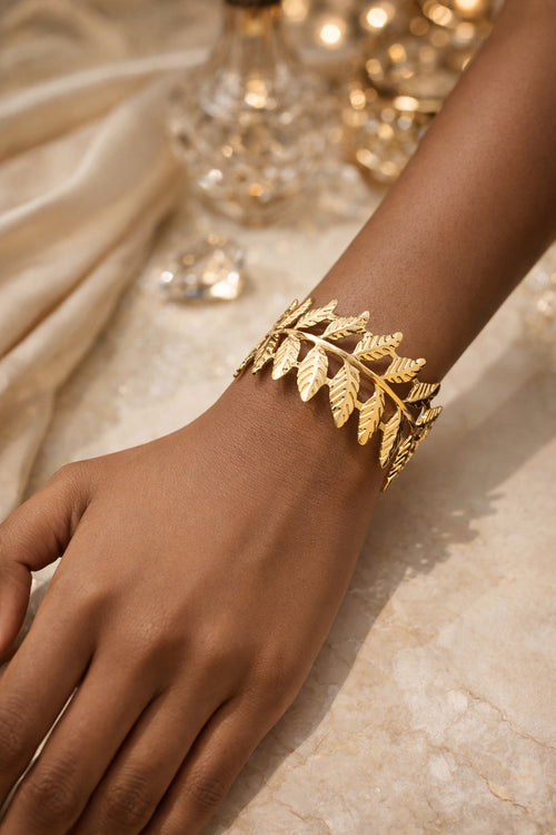 Leafy cuff bracelet
