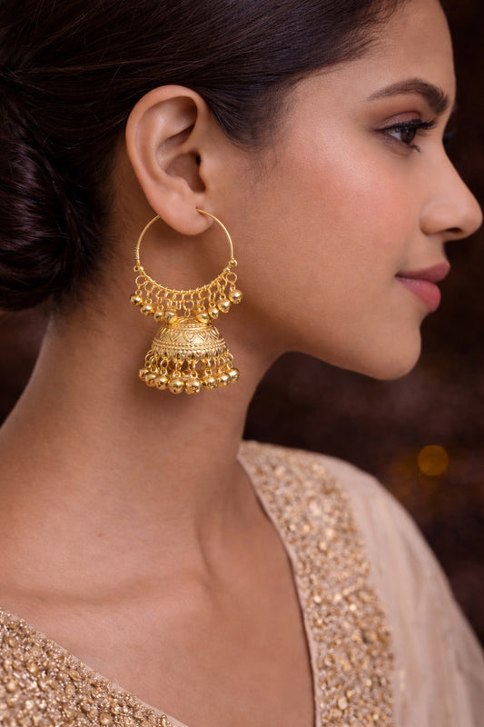 Golden kashmiri style jhumka
