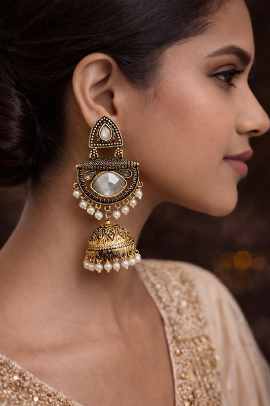 Mirror Work Kashmiri style Jhumka