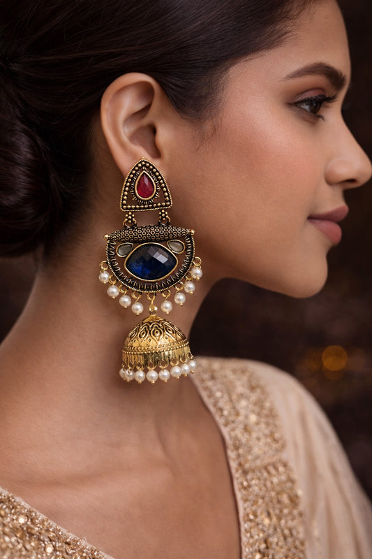 Mirror Work Kashmiri style Jhumka