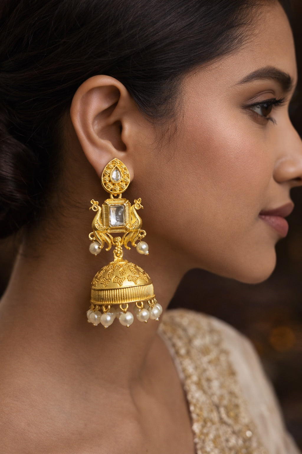 Temple Kashmiri style Jhumka