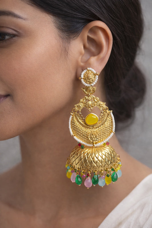 White pearl Kashmiri style Jhumka