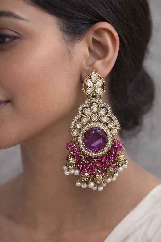 Violet Drop Earring