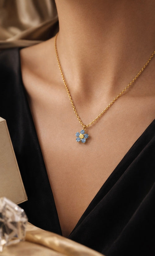 Mini Blue Flower Pendant