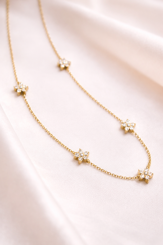 Flower charm necklace