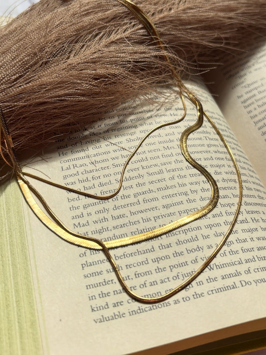 Triple layer gold chain