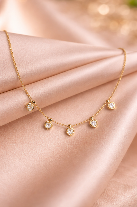 Heart charm dangle necklace