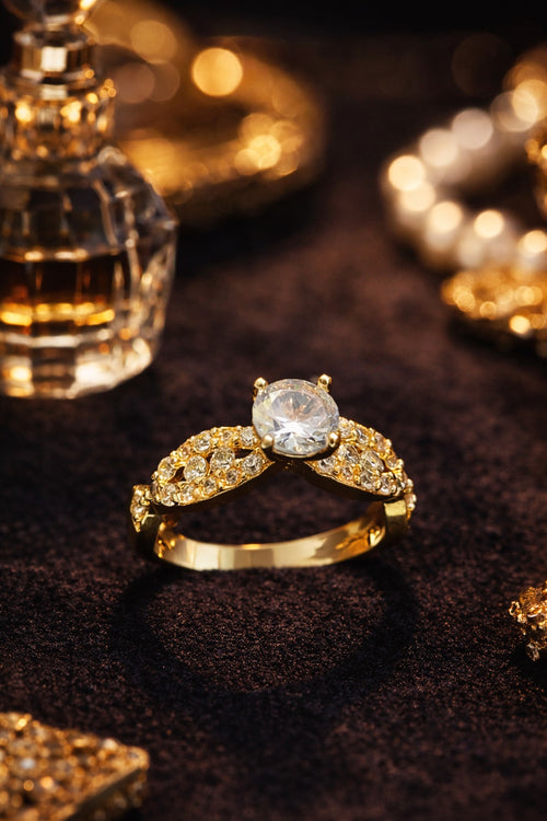 Gold Solitaire Ring