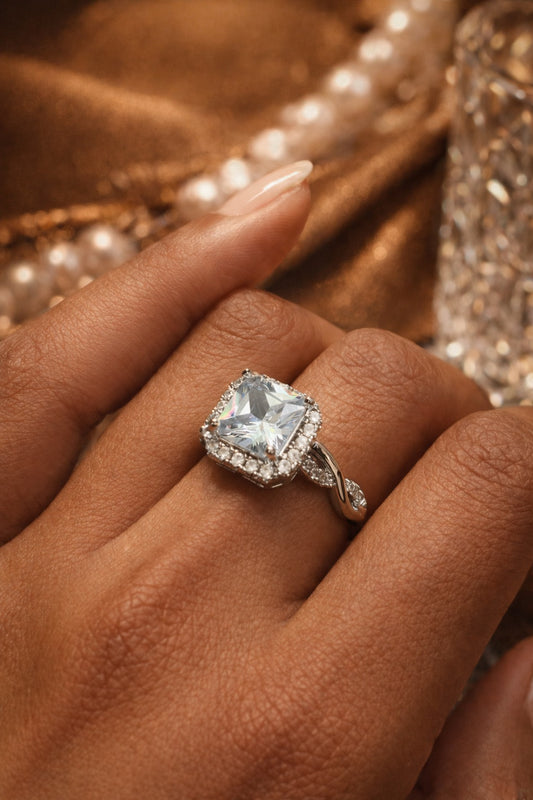 Cushion Cut Silver Ring