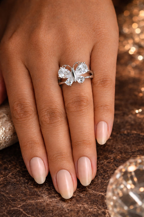 Crystal Butterfly ring