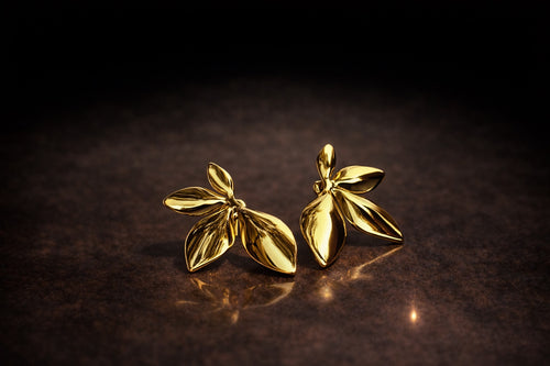 Gold petal earrings