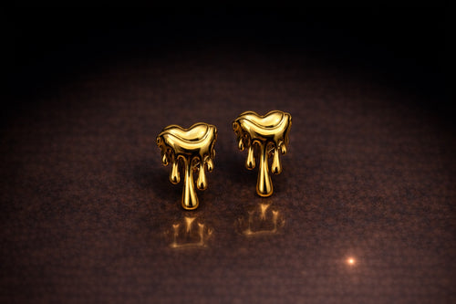 Melting heart earrings