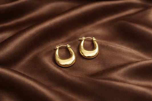 Gold half hoops