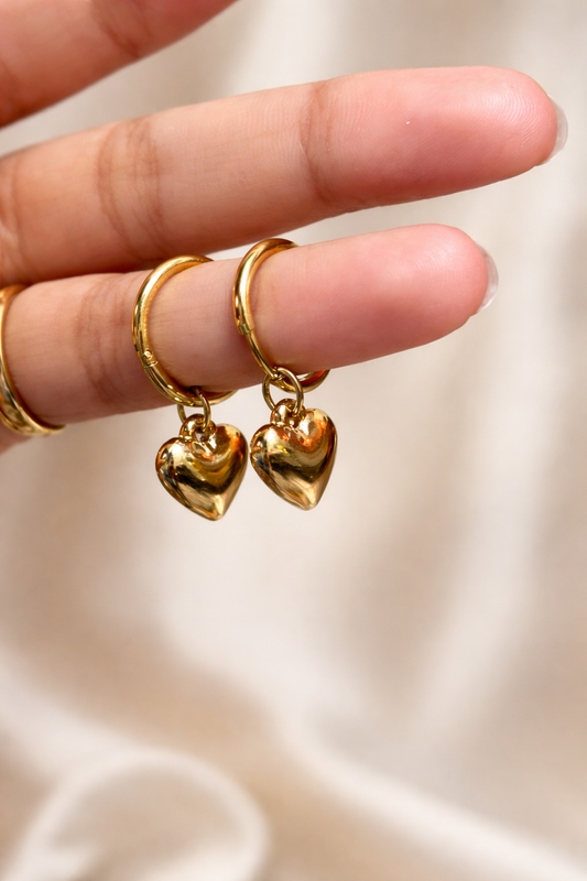 Layered drop heart hoops (convertible)