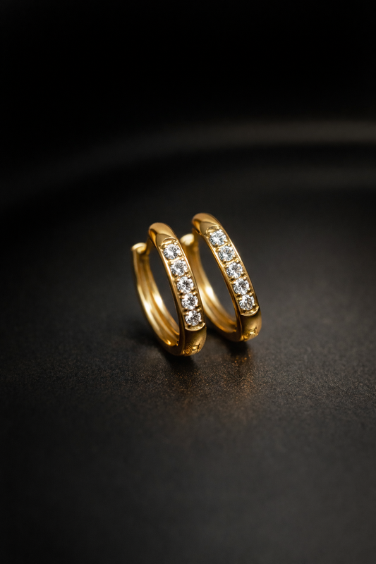 Minimalist studded hoops