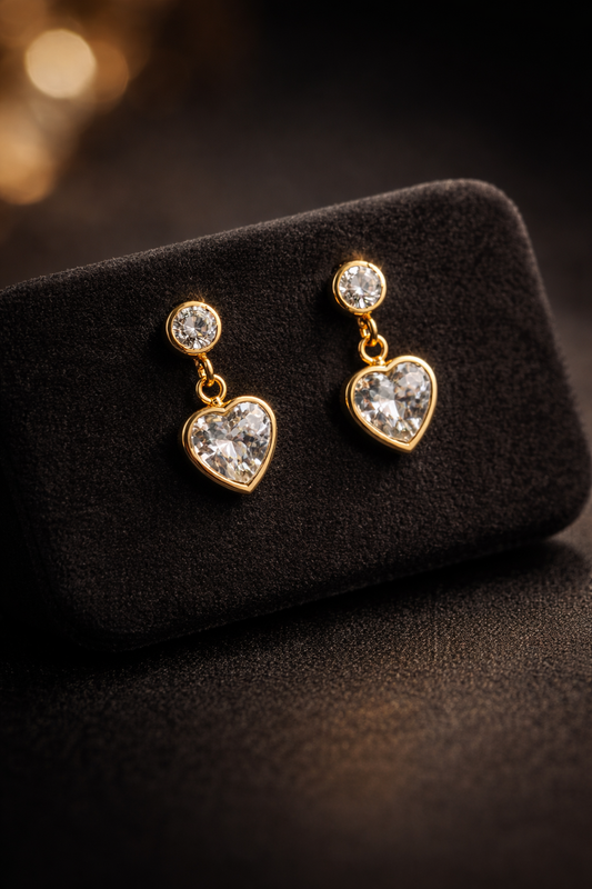 Heart drop studs