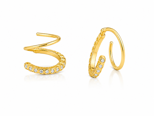 Orbit crystal wrap earrings