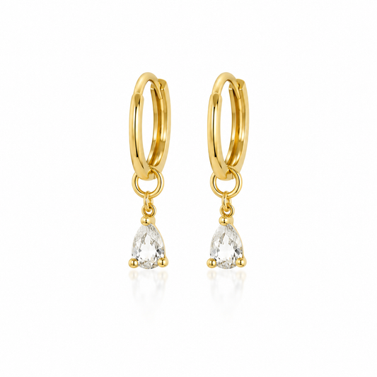 Opaline teardrop hoops